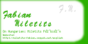 fabian miletits business card